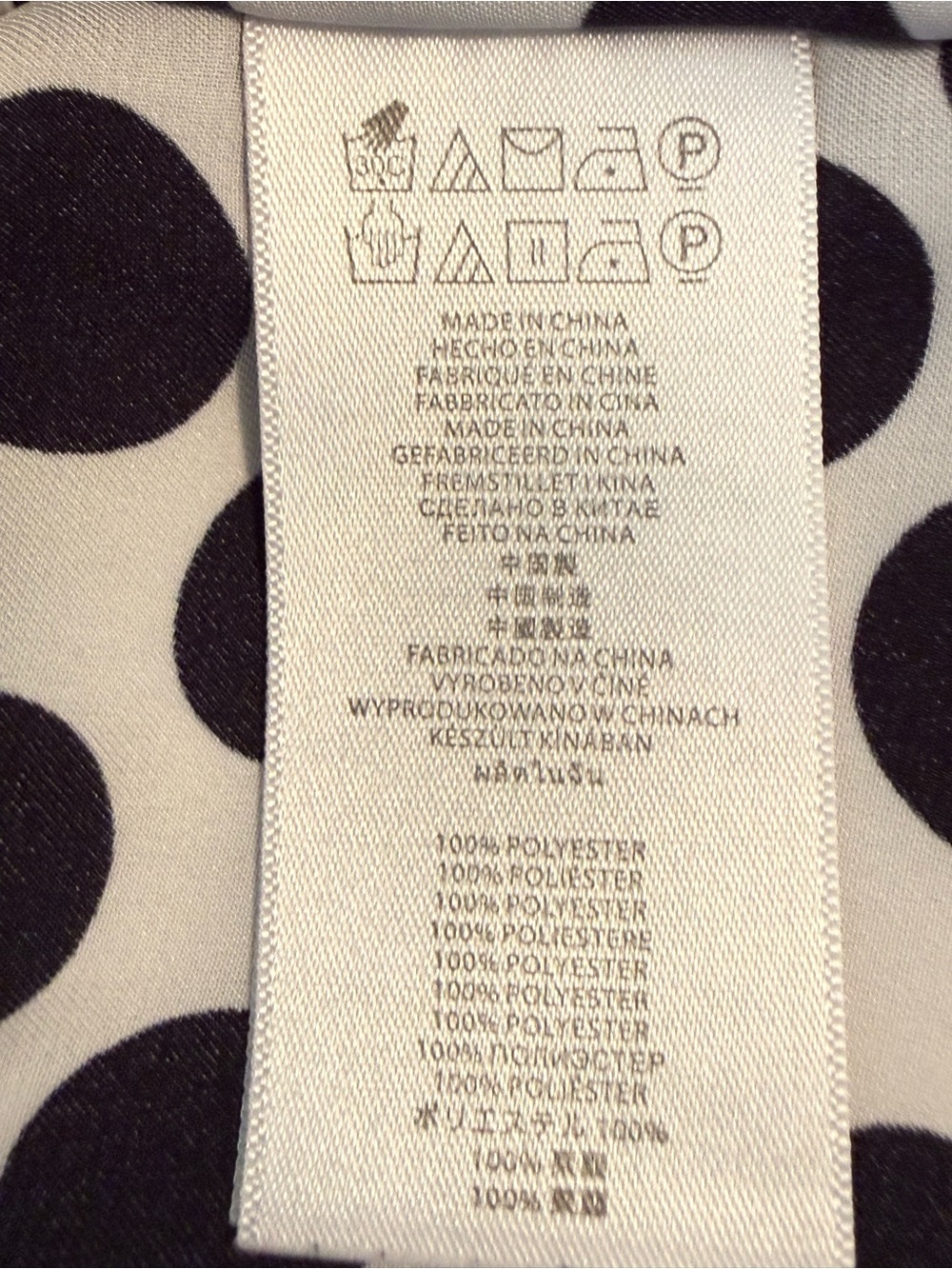 Michael Kors Black & White Polka Dot V-Neck Tunic with Gold Accents Size Large - Picture 9 of 9
